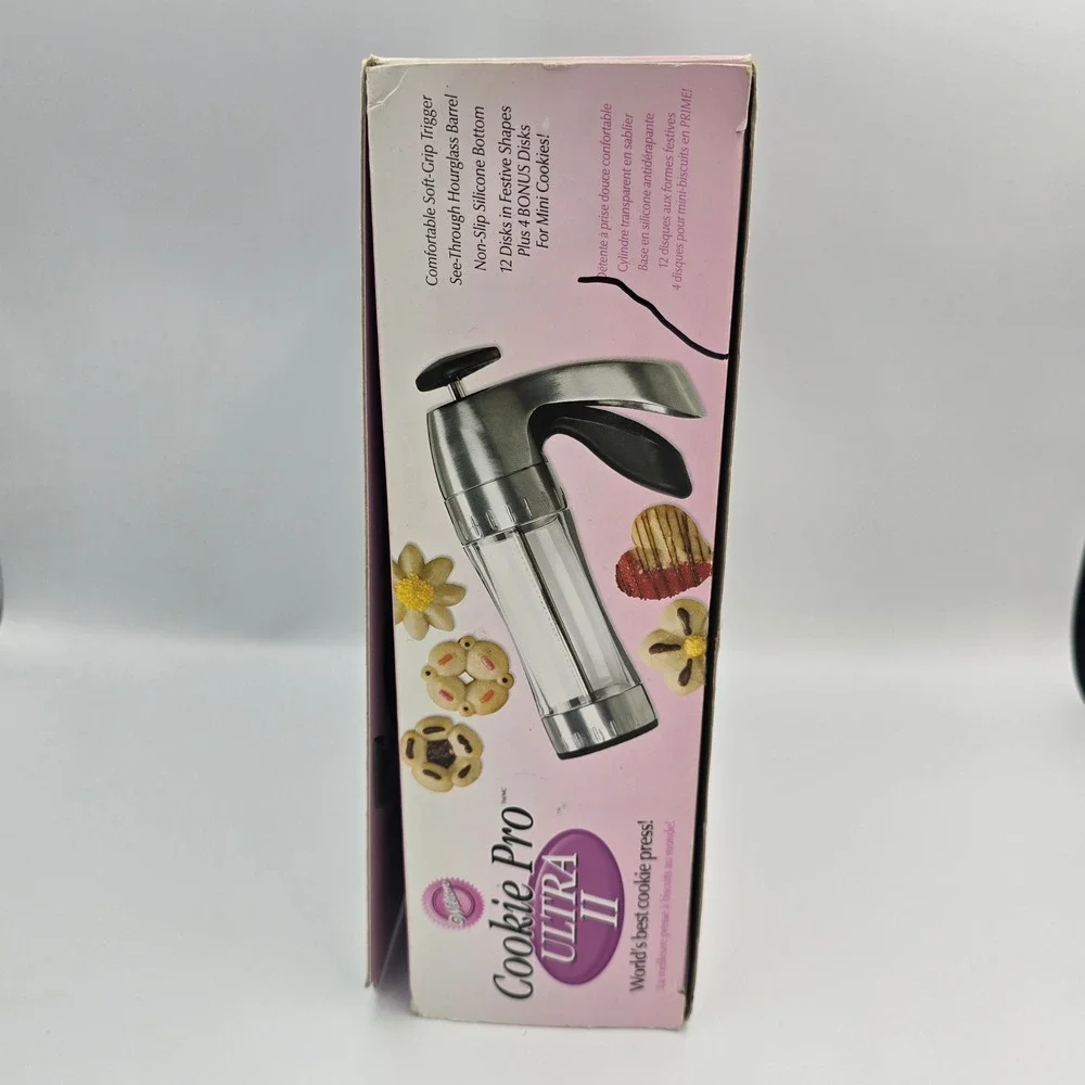 Wilton Cookie Pro Ultra II Cookie Press 16 Disks Spritz Maker 2104-4018 Silver